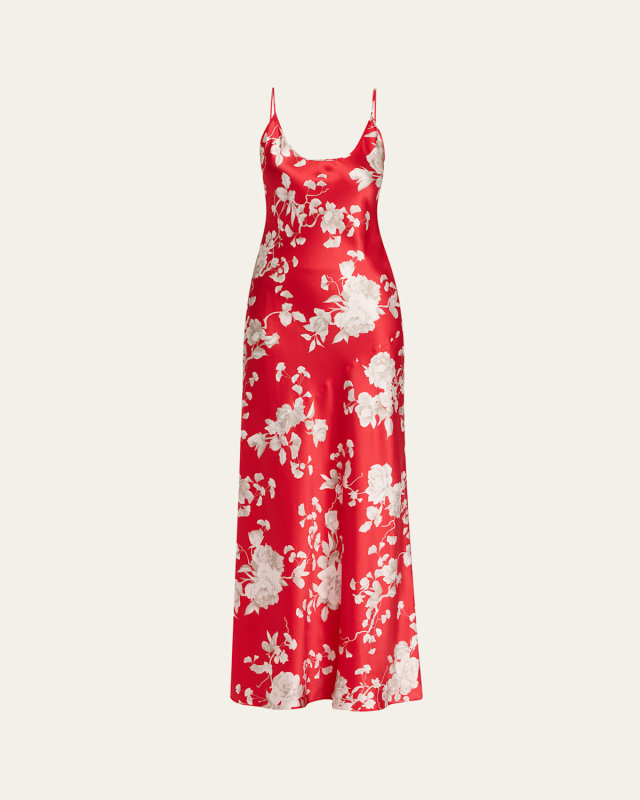 Charmaine U-Neck Silk Gown